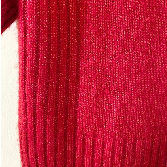 ME+EM Lofty Wool Cashmere Silk Pouf Sleeve Sweater In Red Medium - Picture 6 of 7